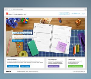 Beltz, Mein Schulkalender, Webdesign, Onlineshop