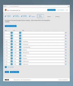 Beltz, Mein Schulkalender, Webdesign, Onlineshop