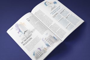 OFB Wert Kundenmagazin, Portrait, Illustration, Editorialdesign